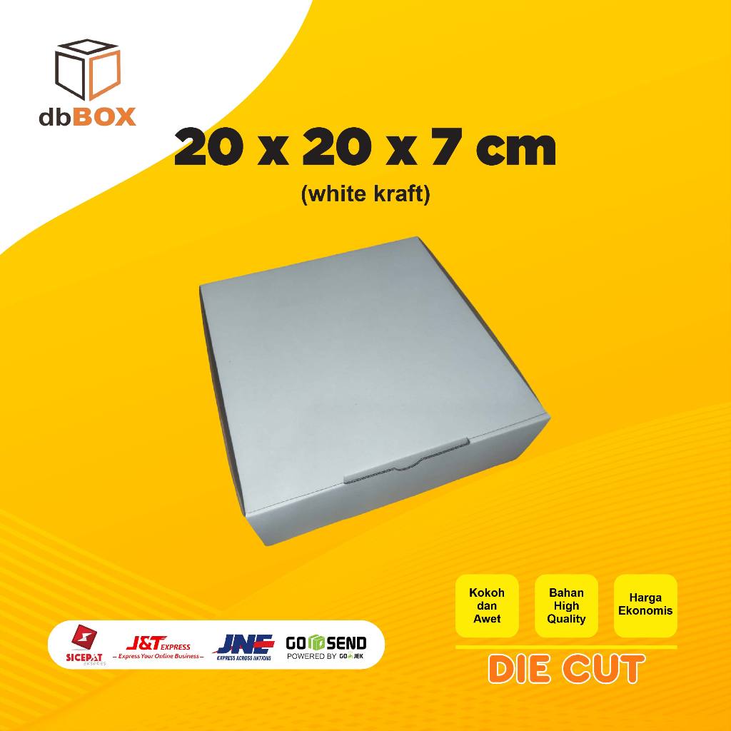 

Kardus WHITE KRAFT 20x20x7 cm | Box Die Cut dan Easy Usage | Box Snack & Aksesoris