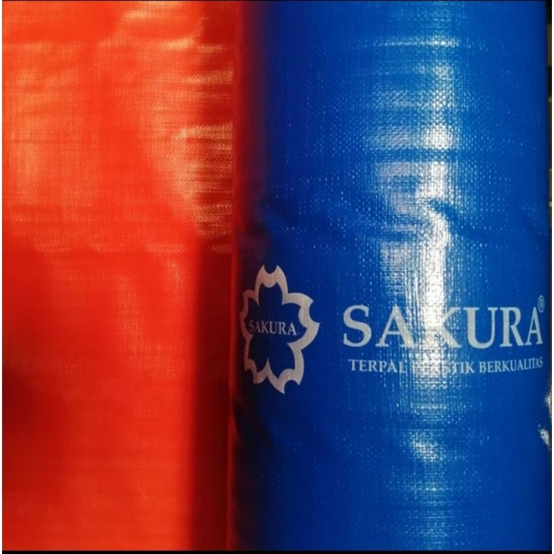 TERPAL ROLL SAKURA A12 4X50METER /ROLLAN/PLASTIK/KOLAM/TENDA/TRUK BIRU SILVER