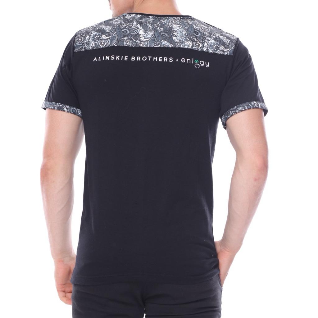 ENLOGY x ALINSKIE BROTHERS MEN T-SHIRT BATIK INDONESIAN PRIDE - BLACK | Kaos Batik Pria Hitam Black 