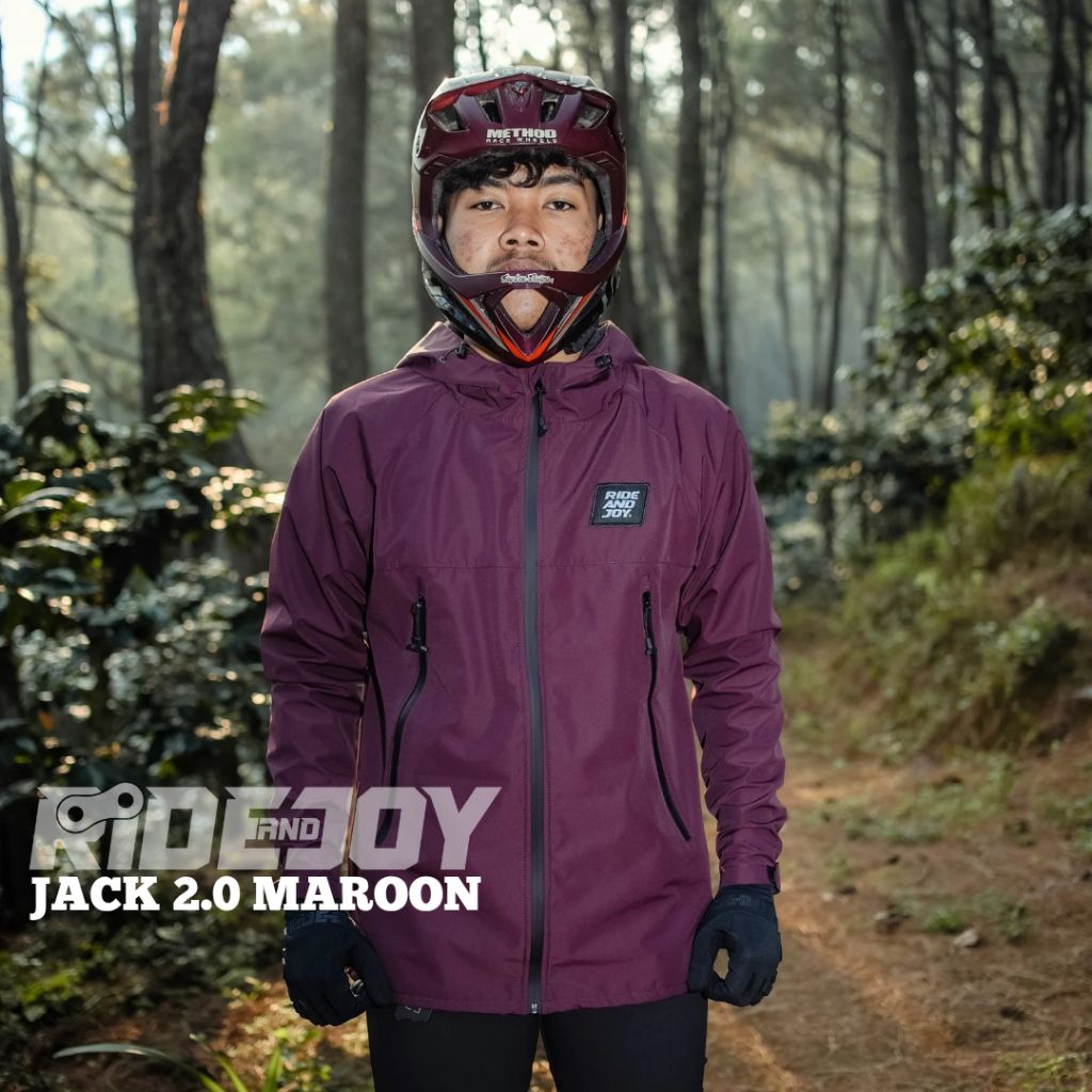 JACK 2.0 MAROON - jacket outdoor waterproof RIDE AND JOY original olahraga sepeda jaket gunung hikin