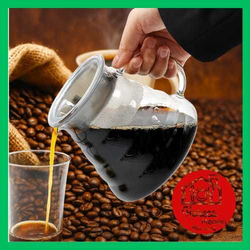 Server kopi teko kaca borosilicate / Glass Lid Server Coffee / Teko Kaca Kopi Server
