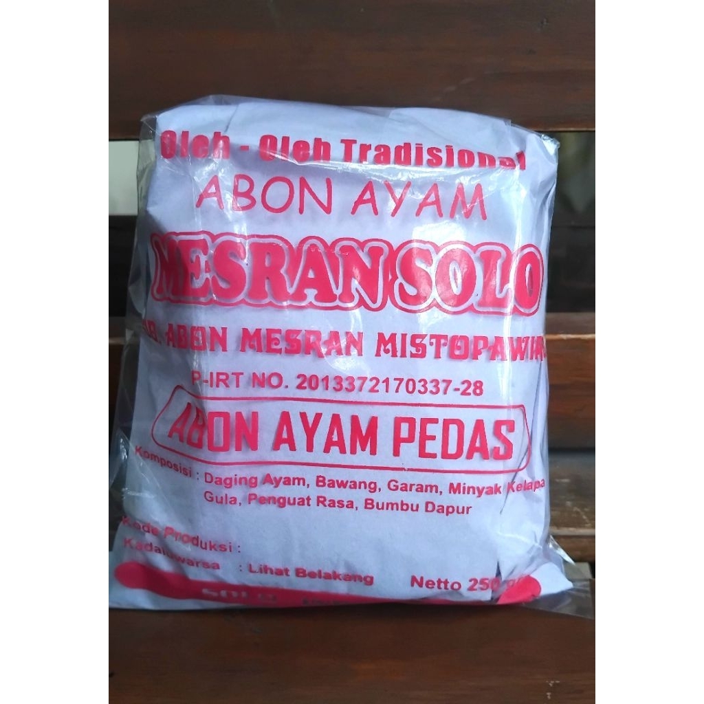 

Abon ayam MESRAN solo rasa pedas 250 gram