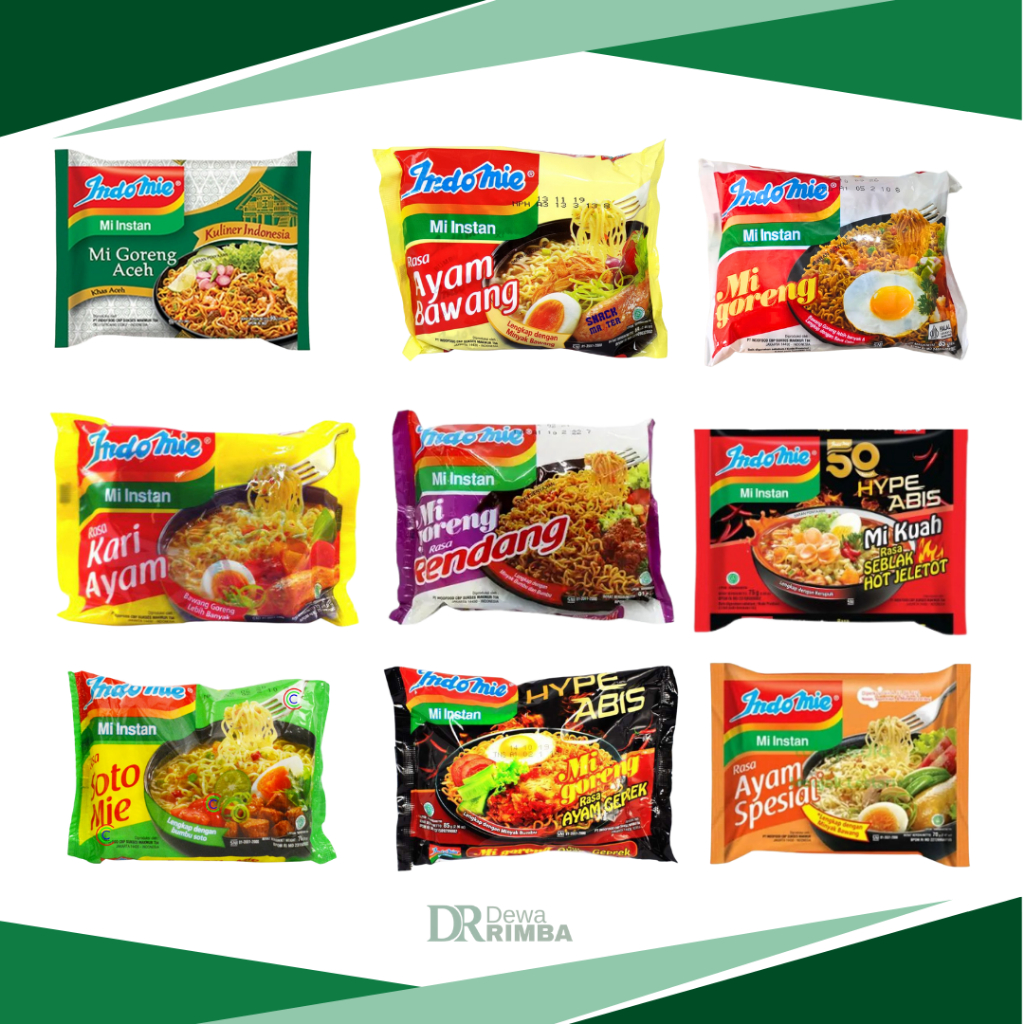 

Indomie Semua Varian | Indomie Goreng | Ayam bawang | Mie Goreng Aceh | Seblak Hot Jeletot | Rendang | Kari Ayam | Ayam Spesial | Ayam Geprek | Soto Mie