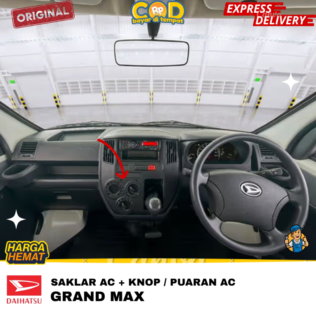 SAKLAR AC + 2 PCS KNOP PUTARAN AC  DAIHATSU GRAND MAX ORIGINAL