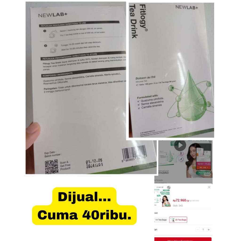 

Newlab Brightlogy Fitlogy Tea Herbs: 28 bag