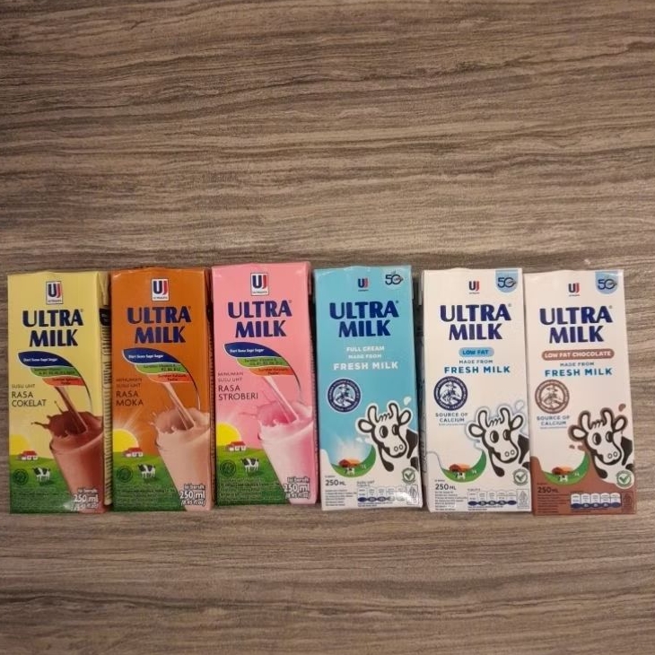 

Ultra Milk susu UHT 250ml ( 1 dus isi 24 pcs ) rasa Coklat / Strawberry / Full Cream / Mocha / Lowfat Coklat / Lowfat Plain