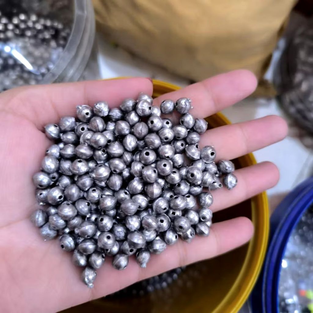 Timah Pancing Merica Lada Bulat Pemberat Dasaran Ukuran Kecil