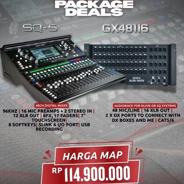 ALLEN&HEATH SQ-5 & GX4816 | ALLEN&HEATH SQ-5 & GX 4816 Paket Spesial Original & Bergaransi Resmi