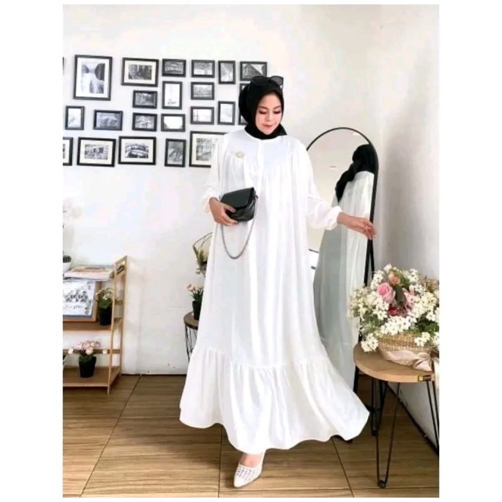 Nazwa Gamis Alena - Gamis Super Jumbo - Gamis Oversize Wanita - Gamis Crinkle premium - Gamis wanita