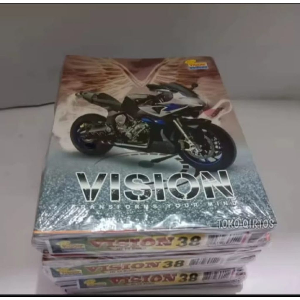 VISION BUKU TULIS/BUKU 38LEMBAR/1PK ISI 10BUKU/MOTIP RANDOM