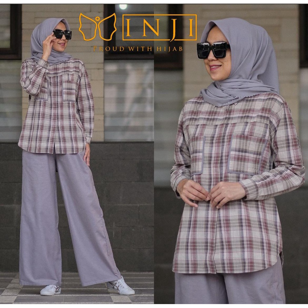 zuri set grey inji Luna set mikuniku inji original ,Hasna Tunik by mikuniku Inji original