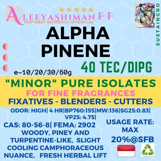 AleeyashimanFF-AP20 – Alpha-Pinene: Pure Isolate and/or Aroma Chemical – Perfumery Professional Mate