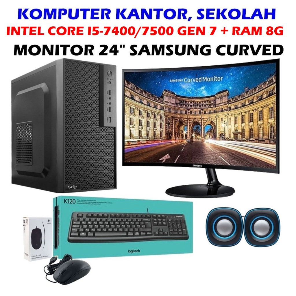 PAKET KOMPUTER KANTOR CORE i5-7400 GEN 7 - PAKET KOMPUTER KANTOR CORE i5-7500 GEN  7 +  LED INFORCE 