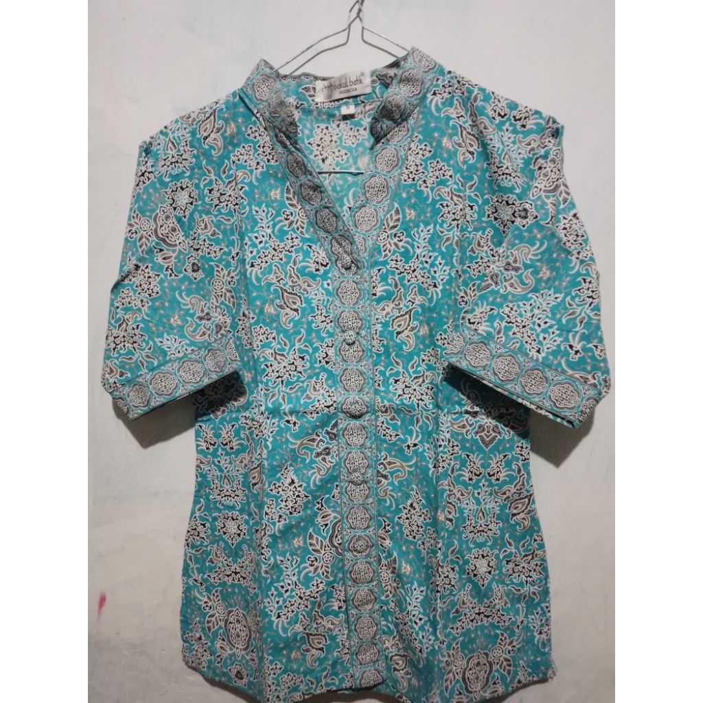 preloved baju batik lengan pendek wanita