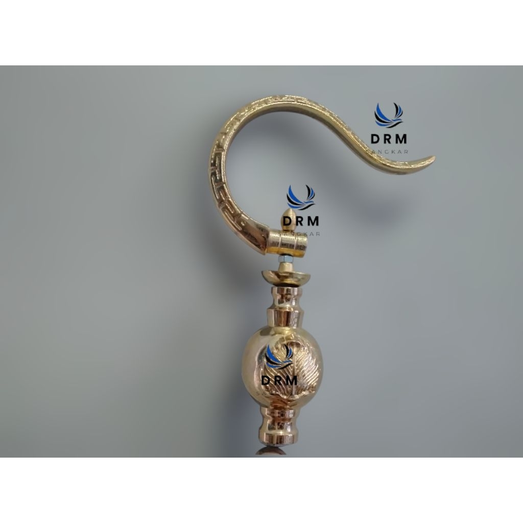 GANTUNGAN LIPAT CUNGKOK PLUS PION MOTIF DAUN GOLD BUAT SANGKAR BURUNG MURAY, LOVEBIRD, KENARI, PLECI