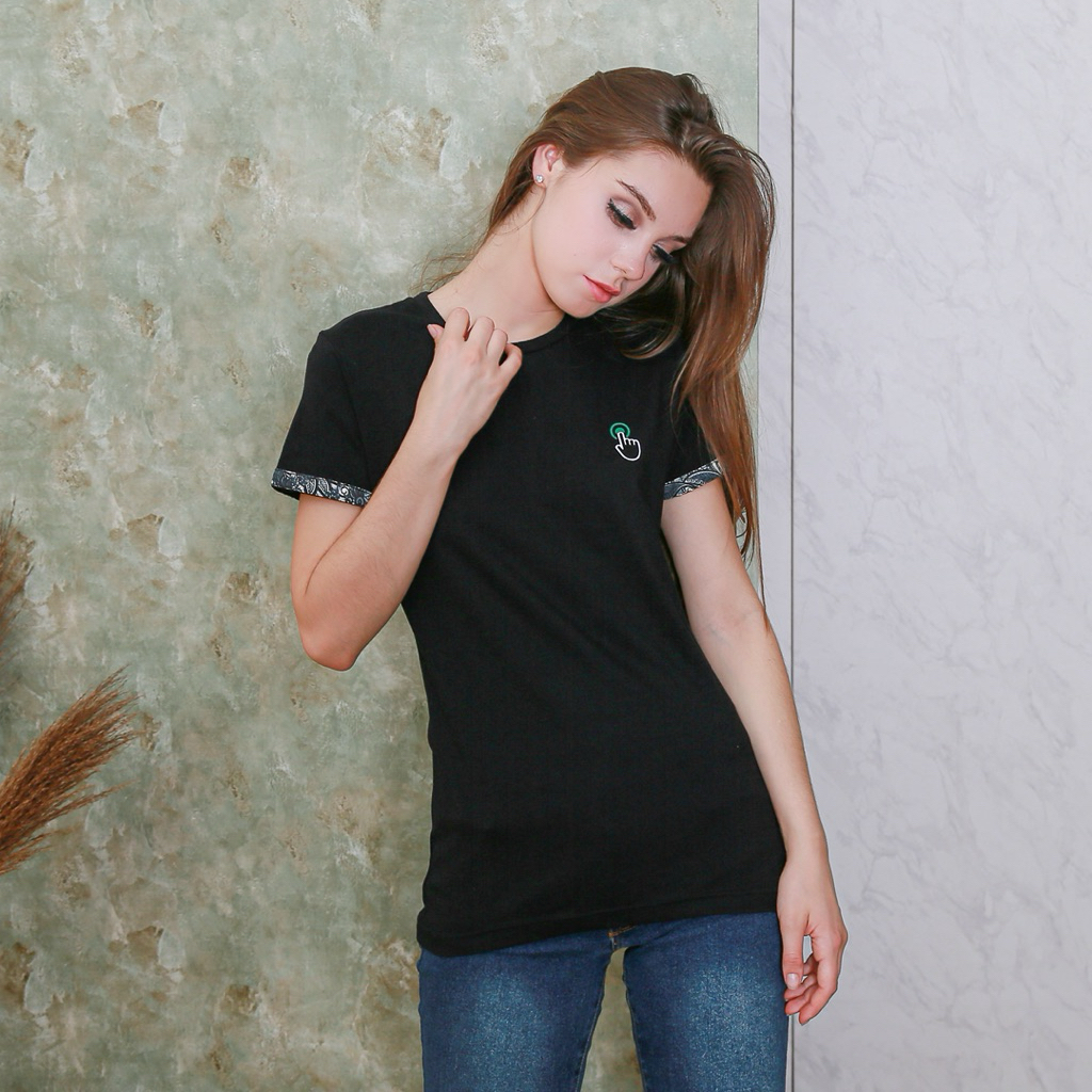 ENLOGY x ALINSKIE BROTHERS WOMEN T-SHIRT BATIK INDONESIAN PRIDE - BLACK | Kaos Batik Wanita Perempua