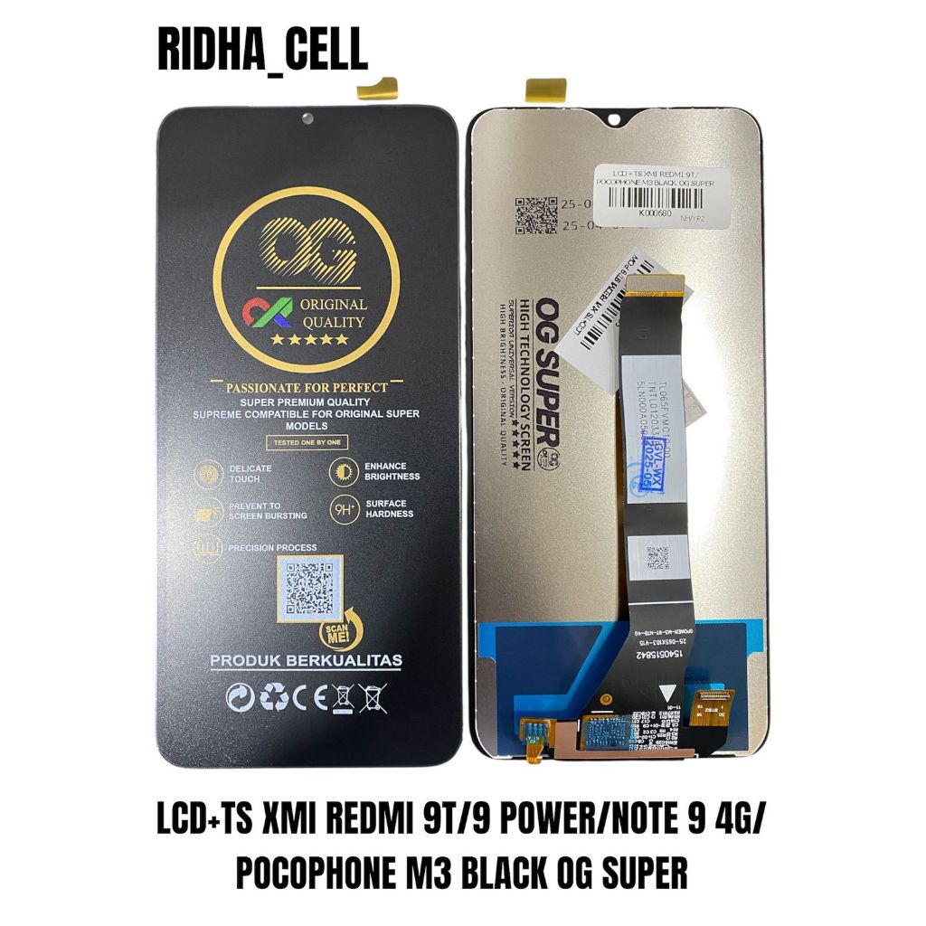 LCD+TS XMI REDMI 9T/9 POWER/NOTE 9 4G/POCO M3 BLACK OG SUPER