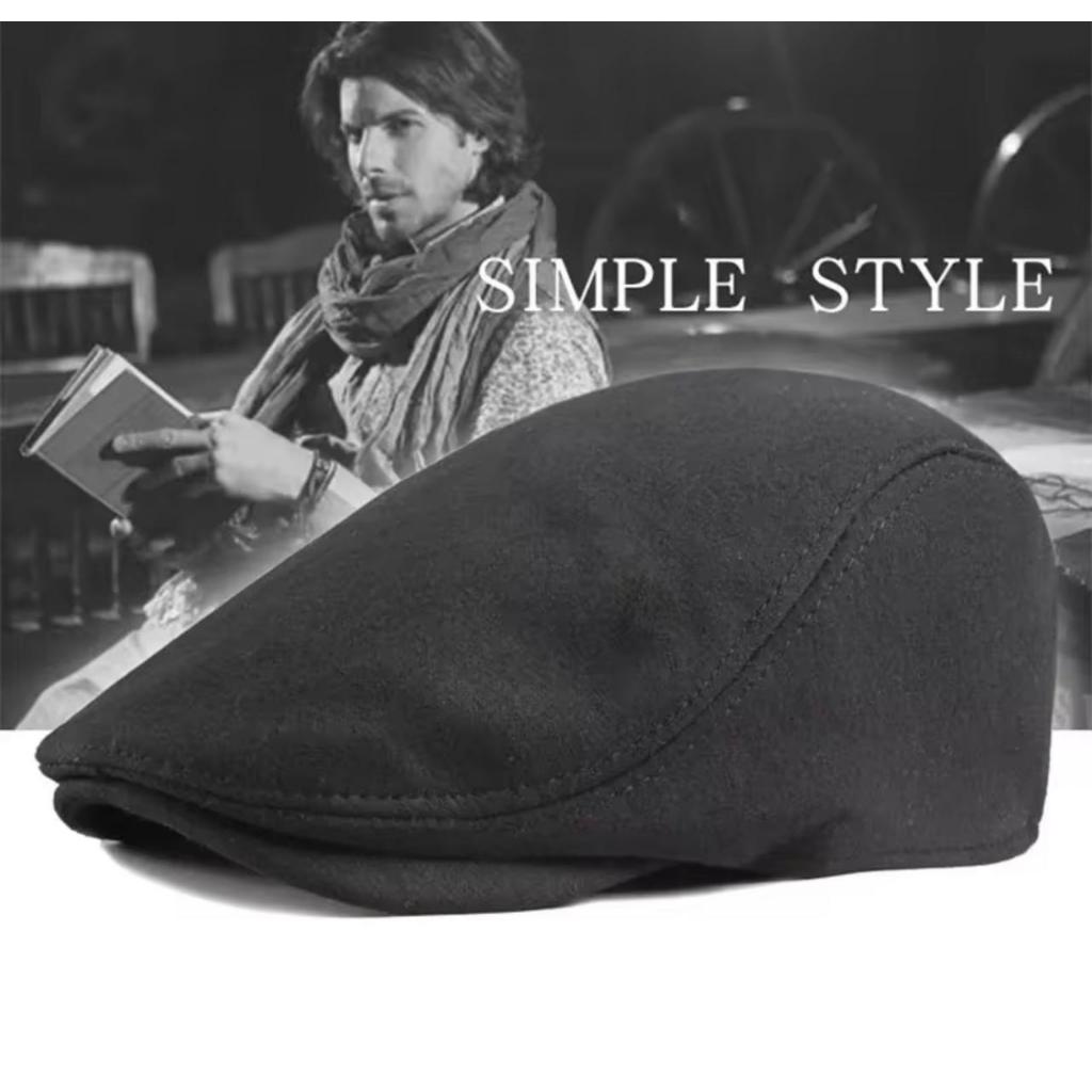 Flat Cap Hat Topi Kodok Newsboy Bahan Wool Patino Sidin Pria Dewasa Pet Pelukis Sutradara Topi Copet