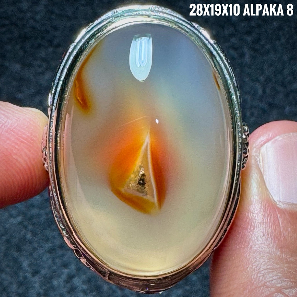 Cincin Batu Akik Natural Baturaja Batu didalam Batu (Asli Batu)