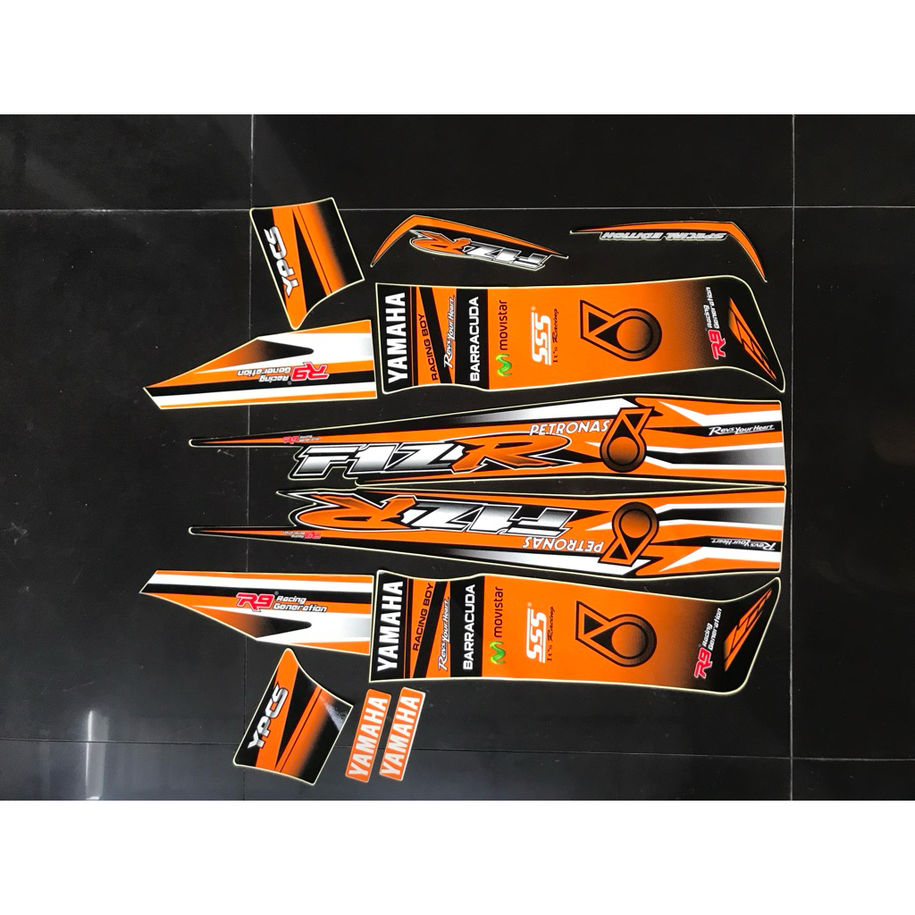 STRIPING STIKER FIZ R PERTINAS HITAM ORANGE