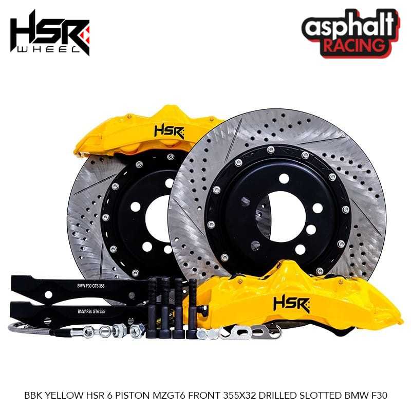 BBK BMW F30 YELLOW HSR 6 PISTON MZGT6 FRONT 355X32 DRILLED SLOTTED BMW F30 (SCONTO10)