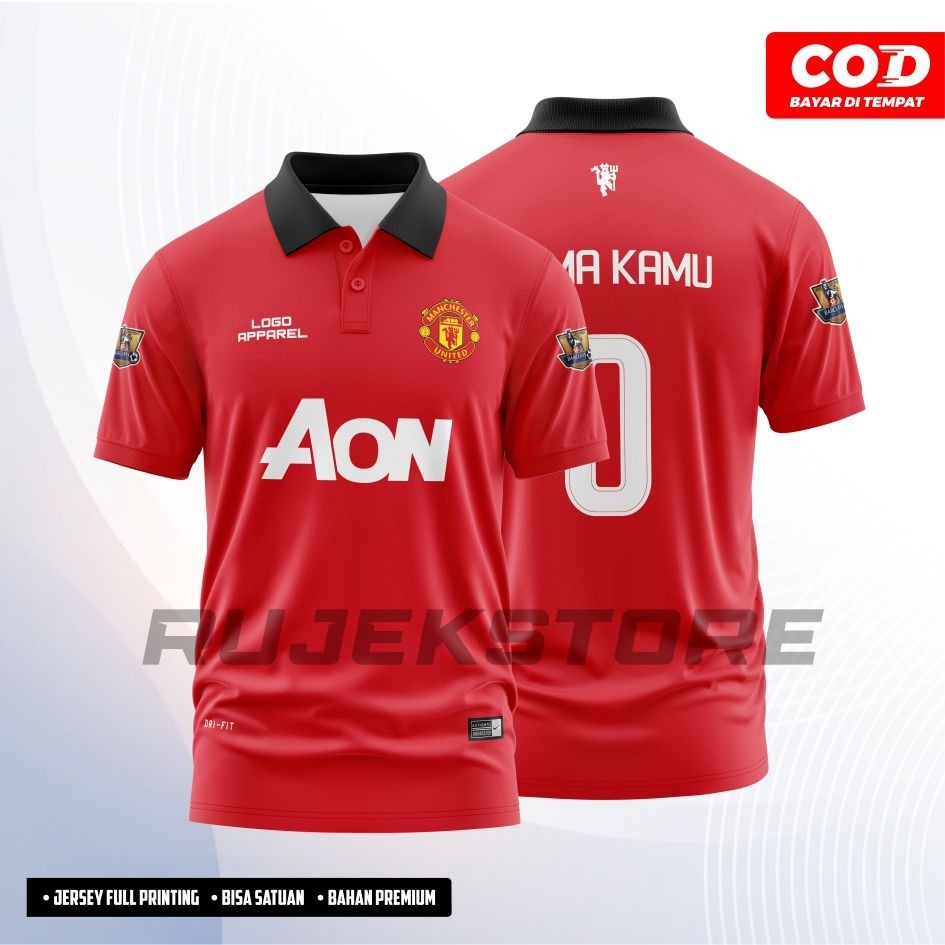 Jersey MU 2013/2014 Home Full Printing Gratis Namda dan Nomor