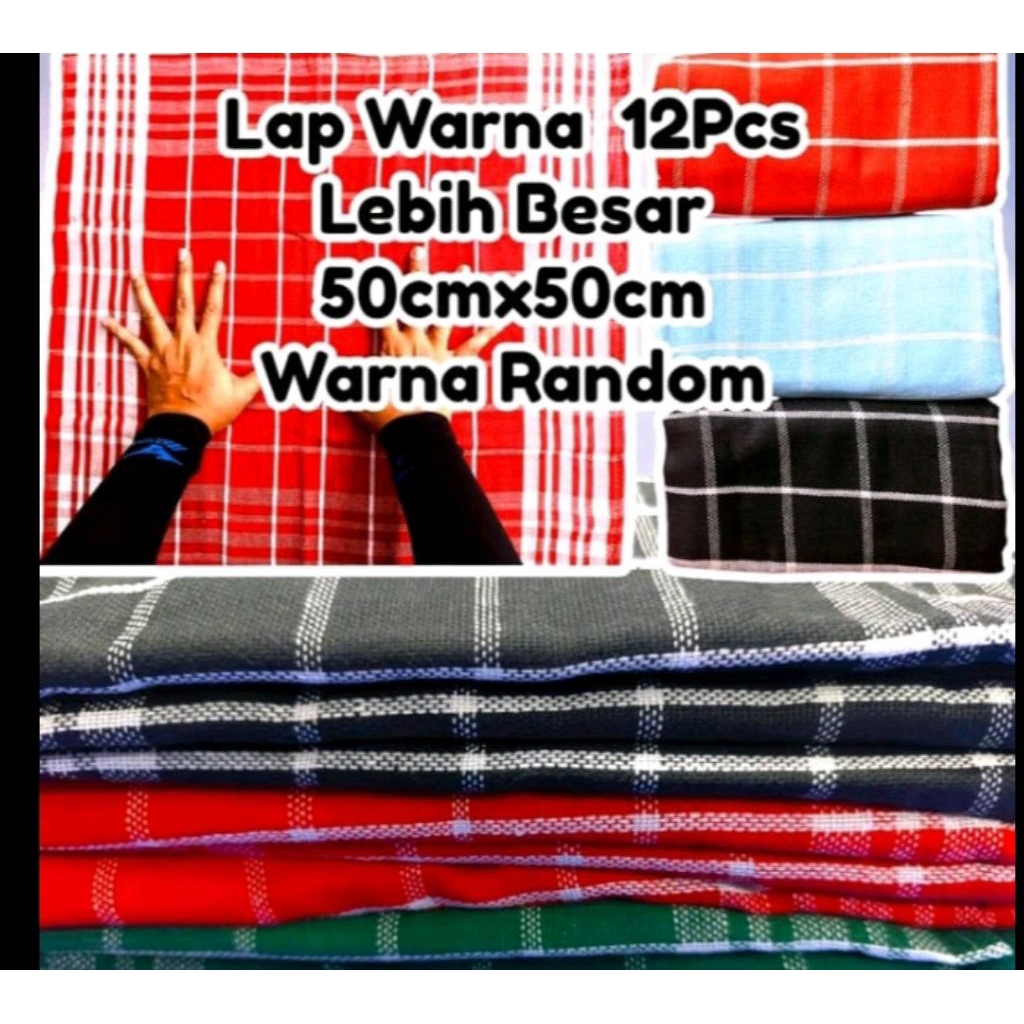 1 lusin serbet dapur bahan katun jumbo dan tebal uk 50×50 cm lap dapur menyerap air kain pembersih s