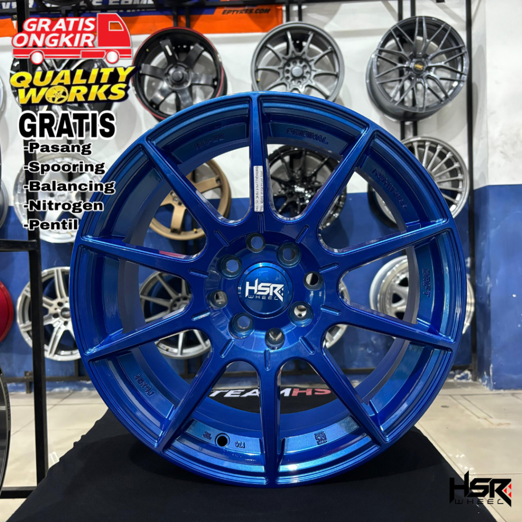 HSR RAI-S2 Blue Ring 16 Velg Racing Mobil Fiesta Agya Ignis City Binguo