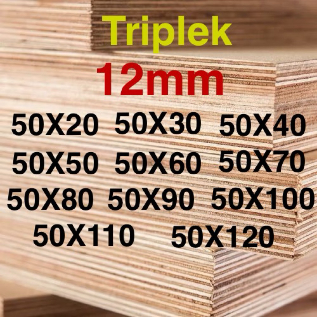 Triplek Multiplek 12mm Siap Pakai Ukuran Presisi