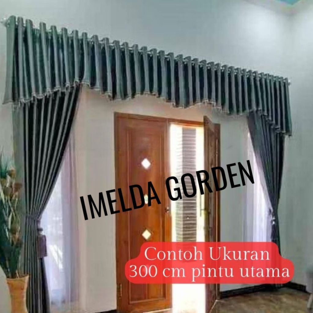 Shoporenku 1 Set Gorden Poni Jendela Dan Pintu Blackout Premium-Panjang 250Cm, Anti Panas & Elegan