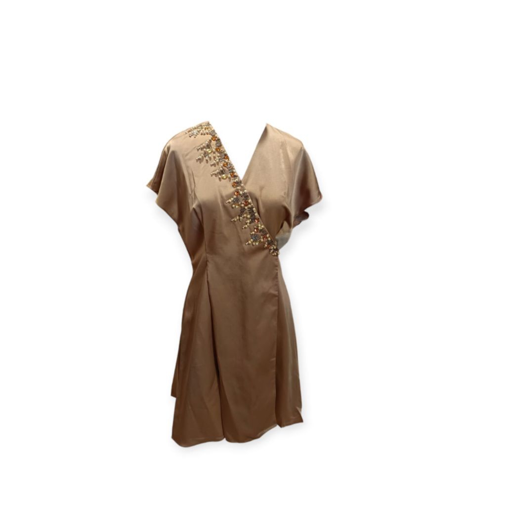 Ava Prologue Moca Silk Midi Dress