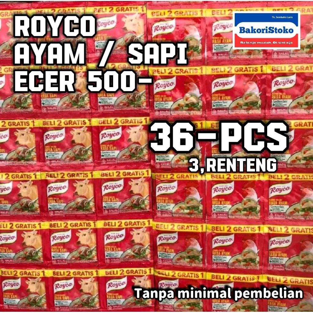 

Royco Ayam dan Sapi Mix 36-PCS 3Renteng Royco Ayam dan Sapi Ecer 500