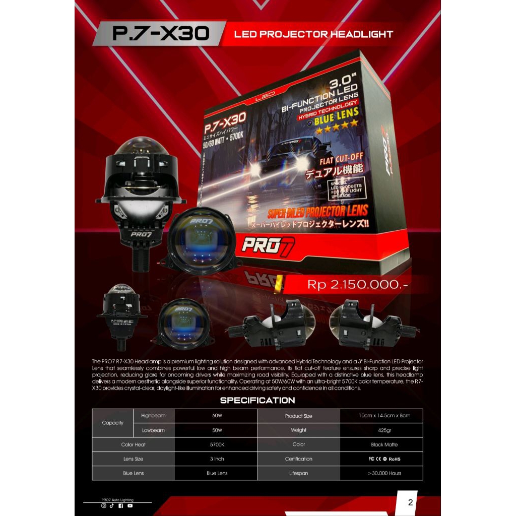 Biled 3 inc PRO7 P7X30