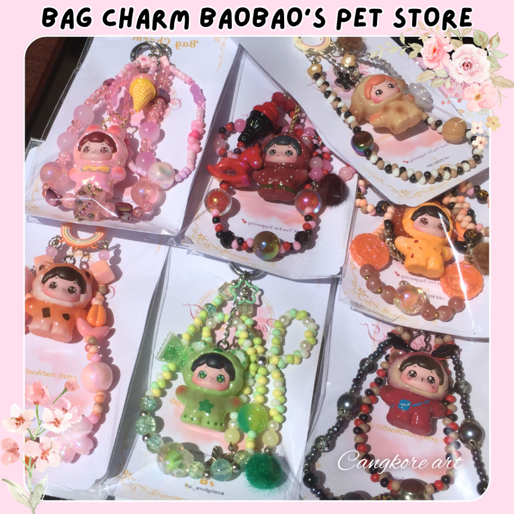 Cangkore Art - Bag Charm Baobao Pet Store / Gantungan Tas Baobao Pet Store/ Ganci