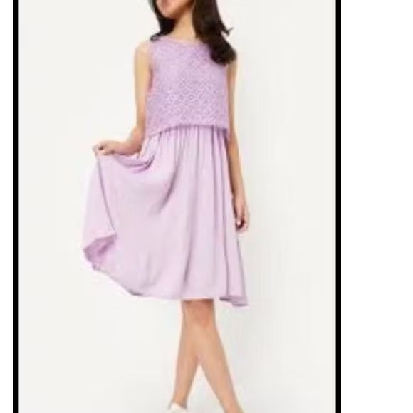 Dress Anak Original Brand UNIQLO lilac gaun anak tanpa lengan (sleeveless dress)