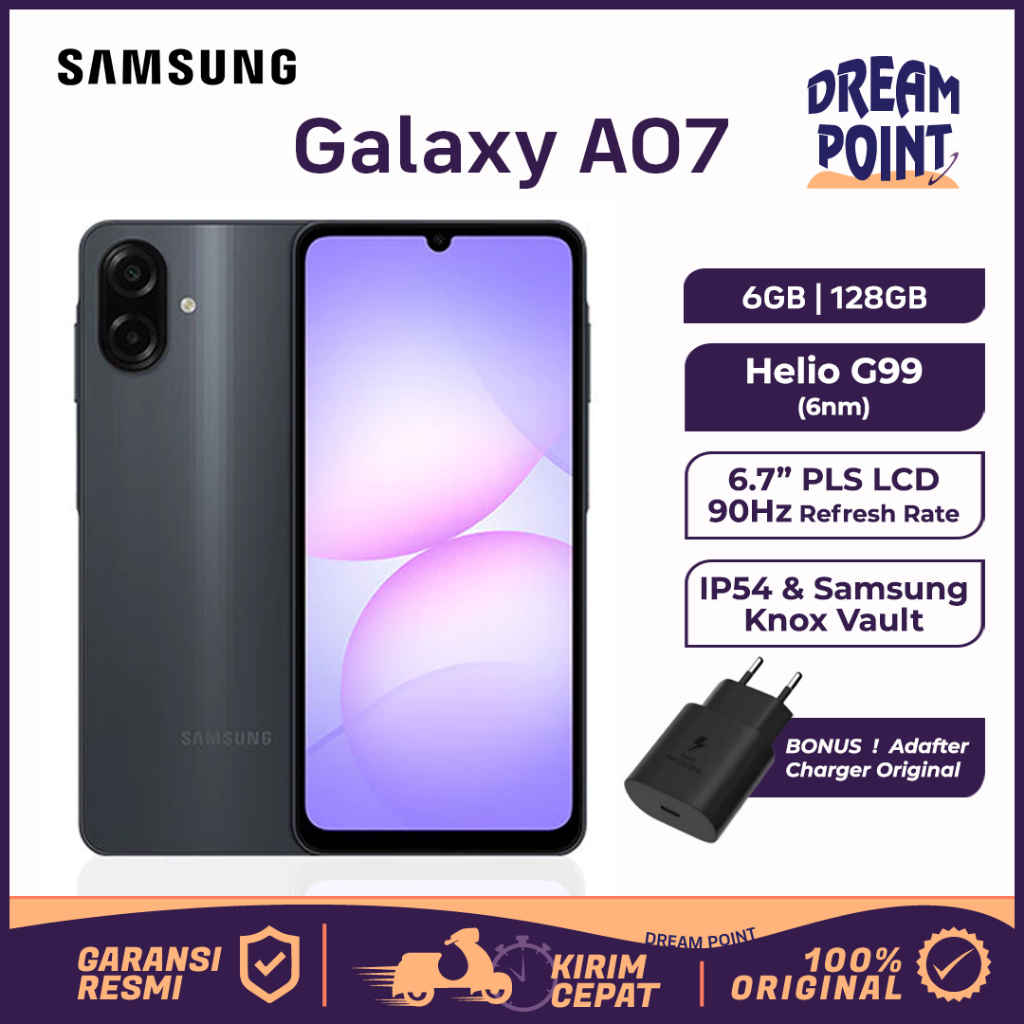 Samsung Galaxy A07 6/128GB HP 1 Jutaan terbaik Samsung Terbaru 2025 Handphone Original Garansi Resmi
