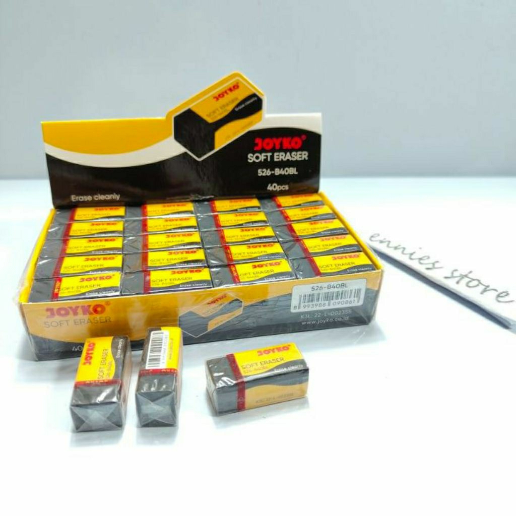

Penghapus Joyko 526-B40BL (Hitam) Black Eraser Stip Hitam Karet Bersih Ujian Exam [PER PCS] Perlengkapan Sekolah