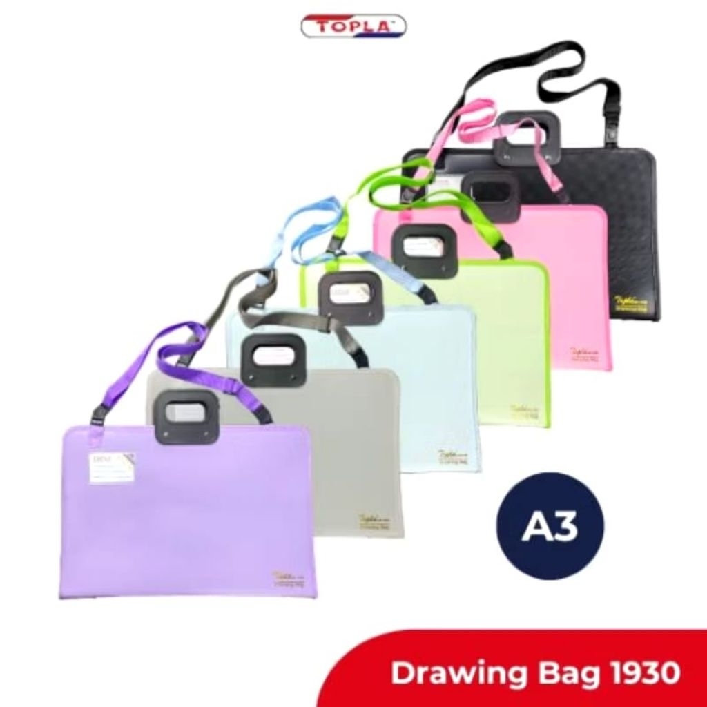 

TOPLA 1930 A3 DRAWING BAG WITH HANDLE AND SLING TAS GAMBAR MAP ARSITEK GRAFIS DENGAN TALI PUNDAK