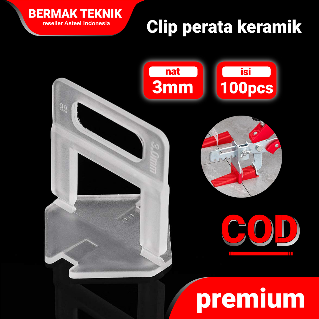 Alat Perata Keramik 100 PCS Clips Klip 3mm nat keramik - alat pasang perata keramik - alat perata ke