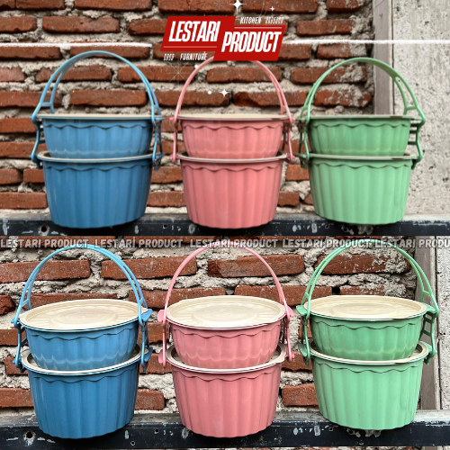 6 Pcs Rantang Tamiya 2 Susun Food Grade Praktis/( 6 PCS ) RANTANG TAMIYA BULAT 2 SUSUN ( SUSAN ) | R