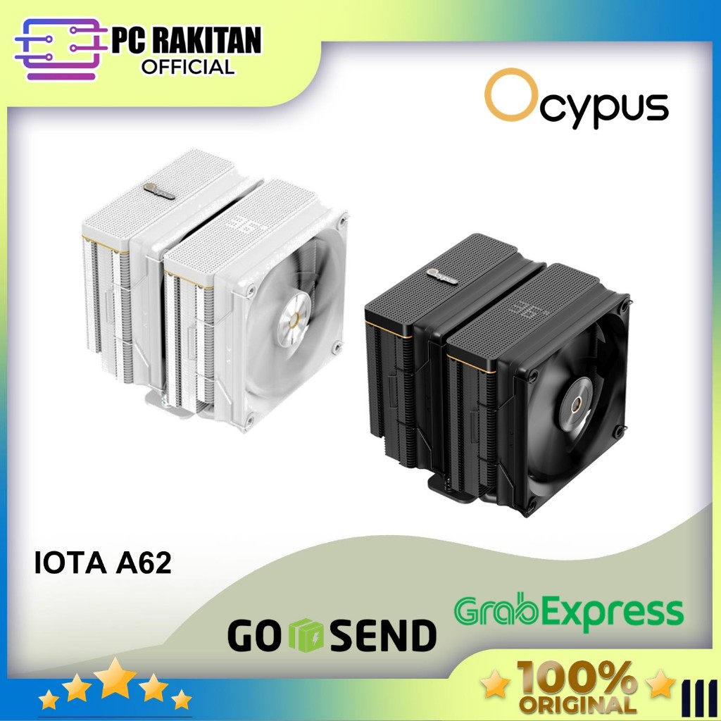 OCYPUS CPU AIR COOLER IOTA A62 BK DUAL TOWER - BLACK / WHITE