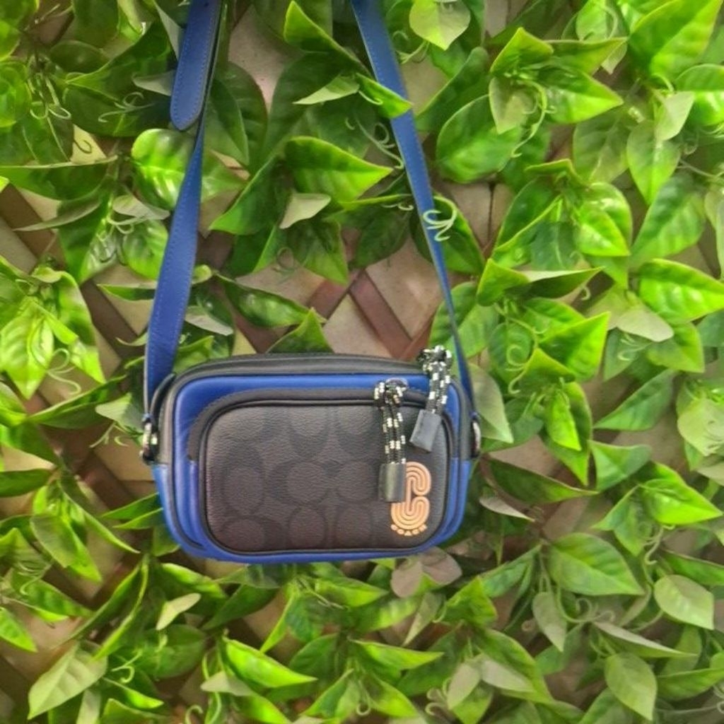 TAS WANITA COACH MINI EDGE SPORT BLUE MULTI PVC