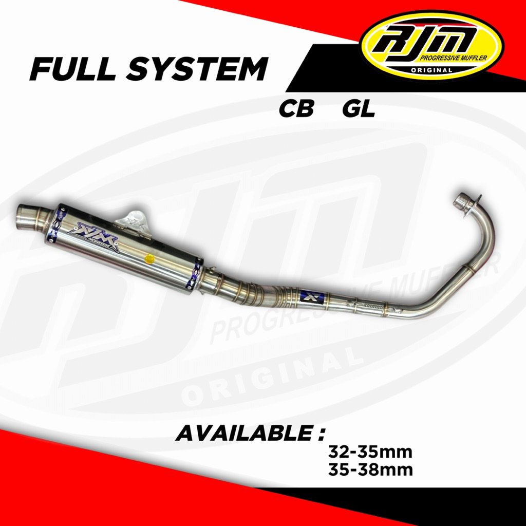 knalpot fullsystem rjm original cb/gl inlet 50mm/51mm