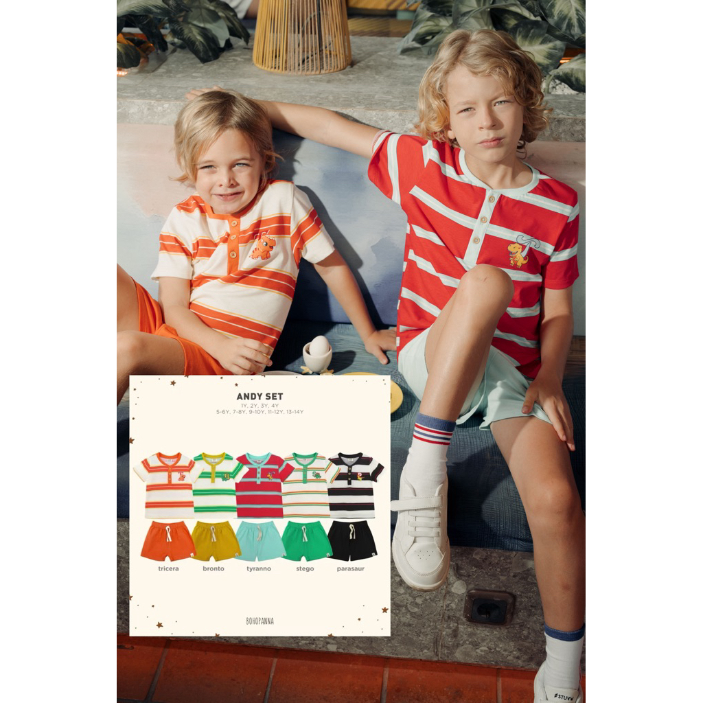 BOHOPANNA - ANDY SET - ONE SET - SETELAN ANAK COWOK