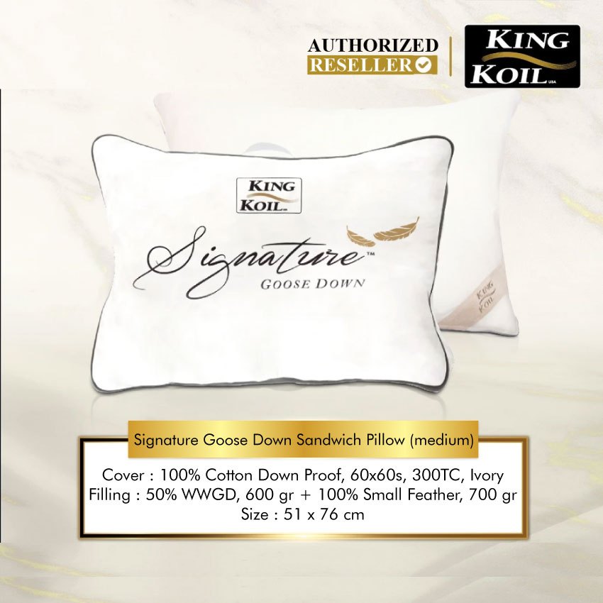 KingKoil Signature Goosedown Sandwich Pillow | Bantal Bulu Angsa King Koil Goose Down Pillow Origina