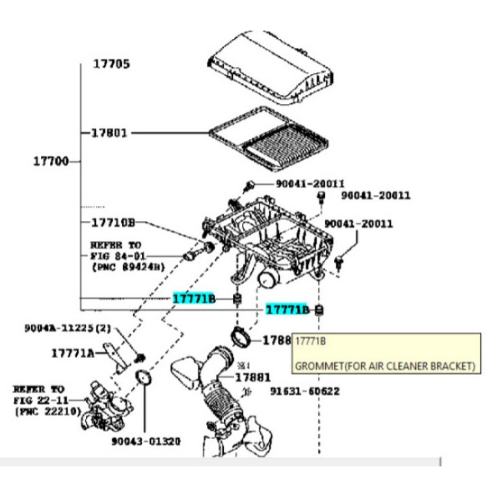 Karet Grommet Bracket Dudukan Filter Udara Avanza  2006-2014