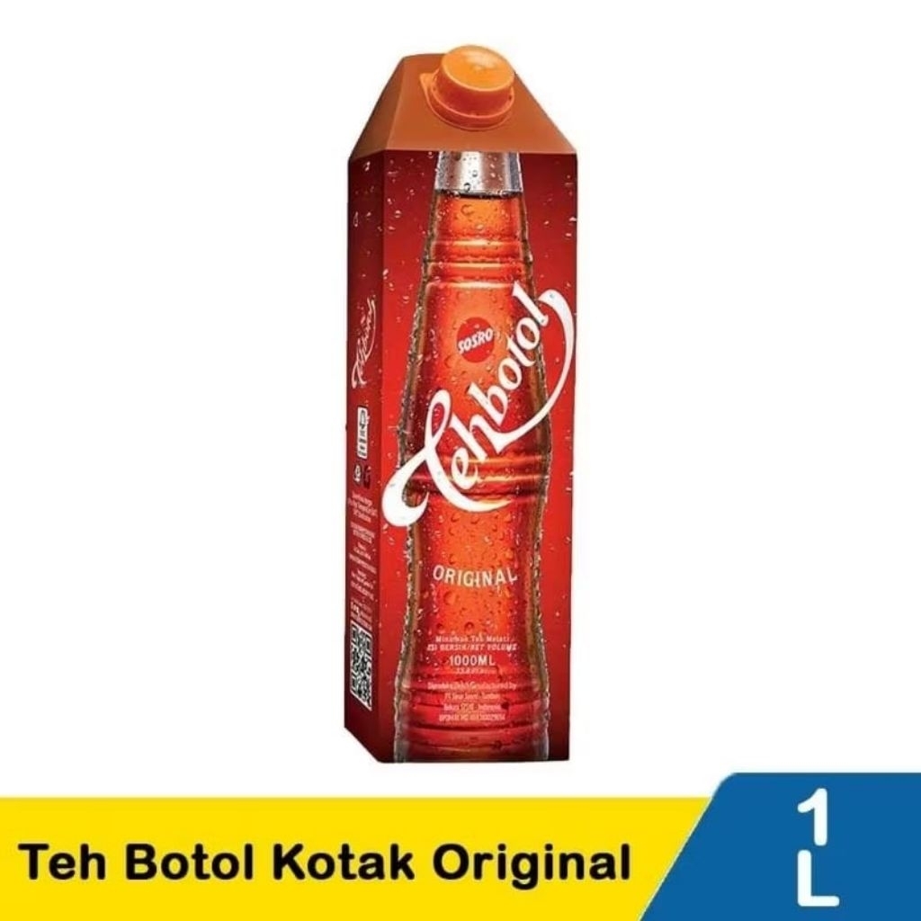 Sosro Teh Botol Kotak 1Liter Dus isi 12 pcs - KARTON ISI 12
