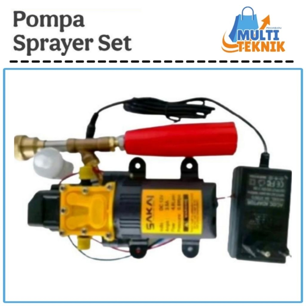 SAKAI Paket Pompa DC Dinamo Pump Sprayer Cuci Steam Motor Mobil Set