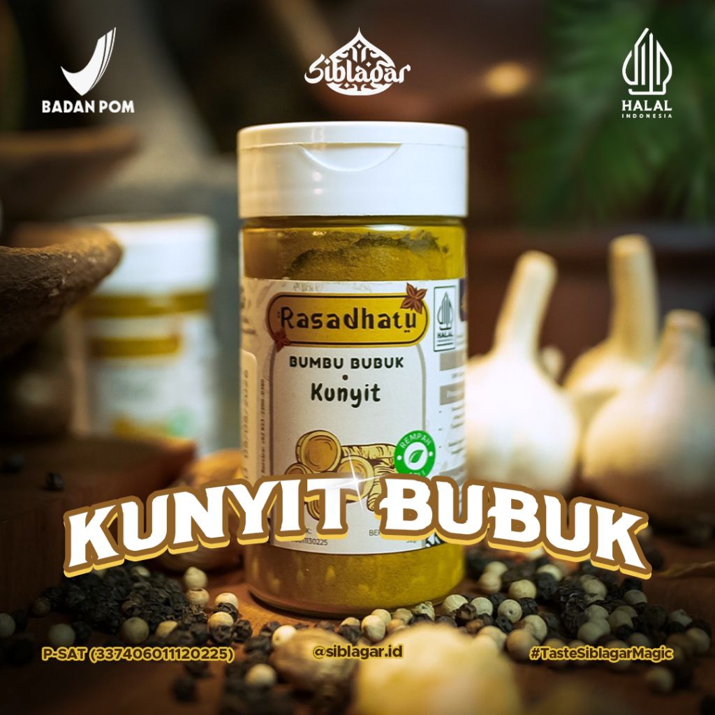 

KUNYIT BUBUK (Turmeric) SIBLAGAR 52 gram | Kunyit Premium Pilihan - Rempah (Spices) & Bumbu Dapur