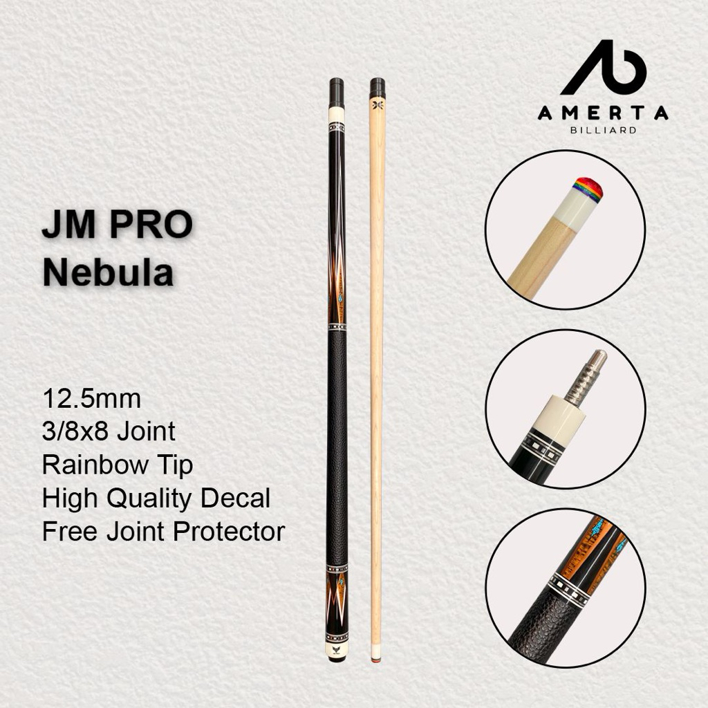 Stick Billiard JM Pro Nebula 12.5mm Low Deflection Maple Shat High Quality Decal